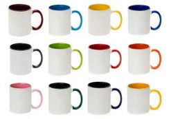 Sublimation Mugs 11oz Inner Handle Color Gift Box Heat Press Designable Fast
